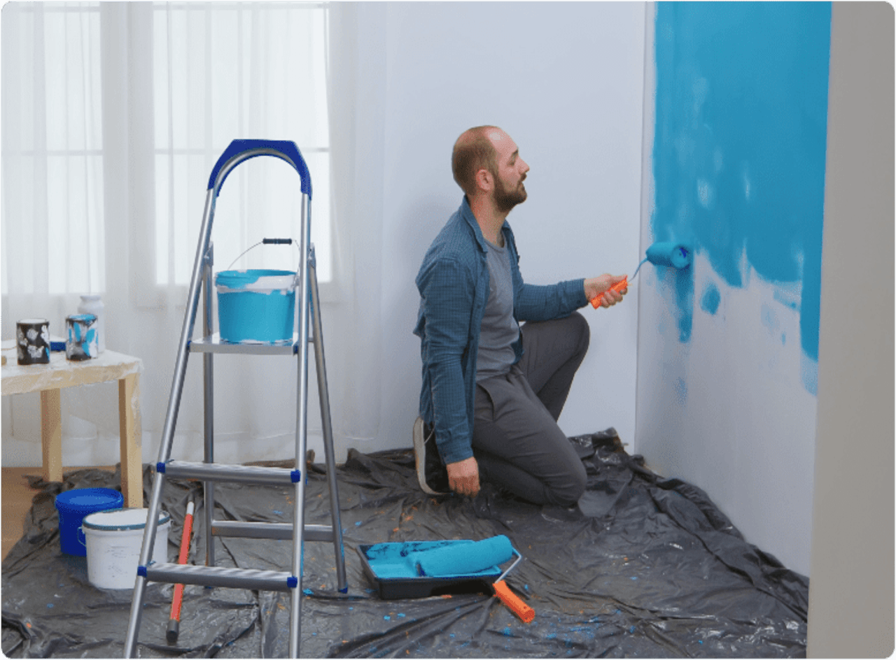 man painting